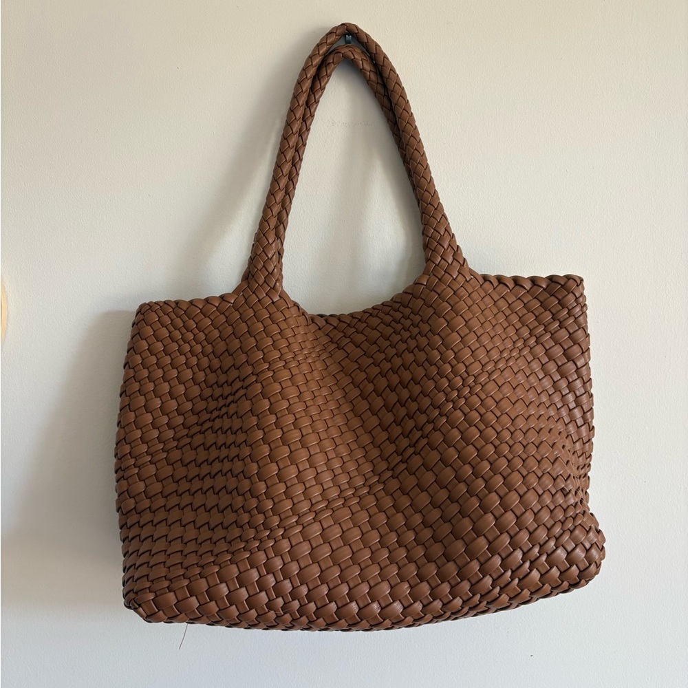 Woven Tote Bag in Brown